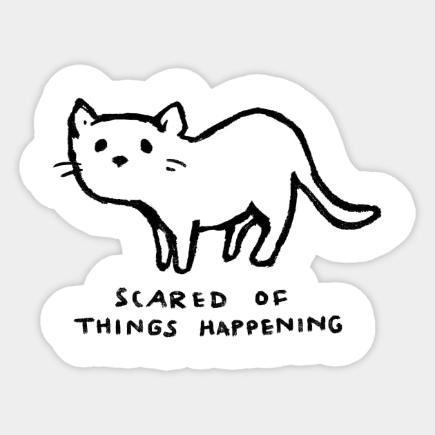 Scared of Things Happening Sticker by FoxShiver